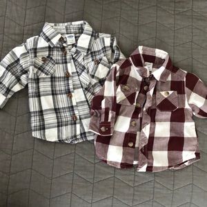 Baby boys flannel button up shirts